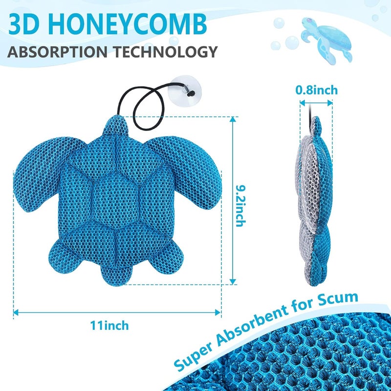 RGJ Store Hot Tub Scum Absorber Turtle, 2PCS Reusable Hot Tub Oil Absorbing Floating Sponges for Spa/Pool, Hot Tub Scum Sponge Accessories to Soak Up Oils & Keep Water Clean - Image 2